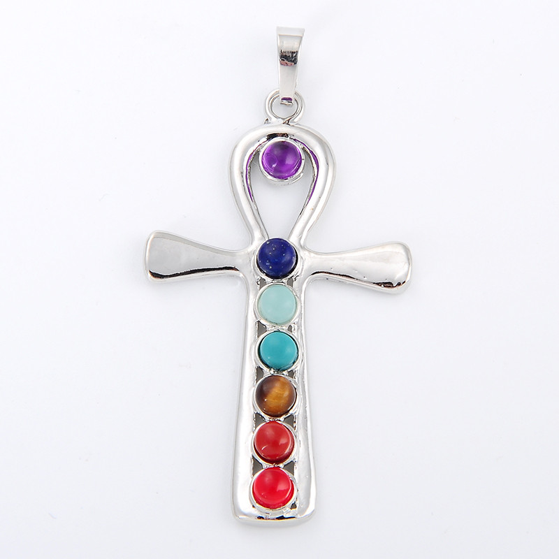 Yoga Health & Fitness Center - Colgante de piedra de 7 Chakras