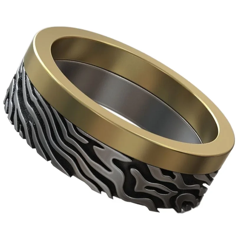 Fitness Tracker Band - 7-10g Mokume Gane Damasco Patrón Alianza