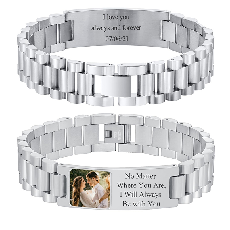 Fitness Tracker Band - Pulsera con texto de imagen personalizada,