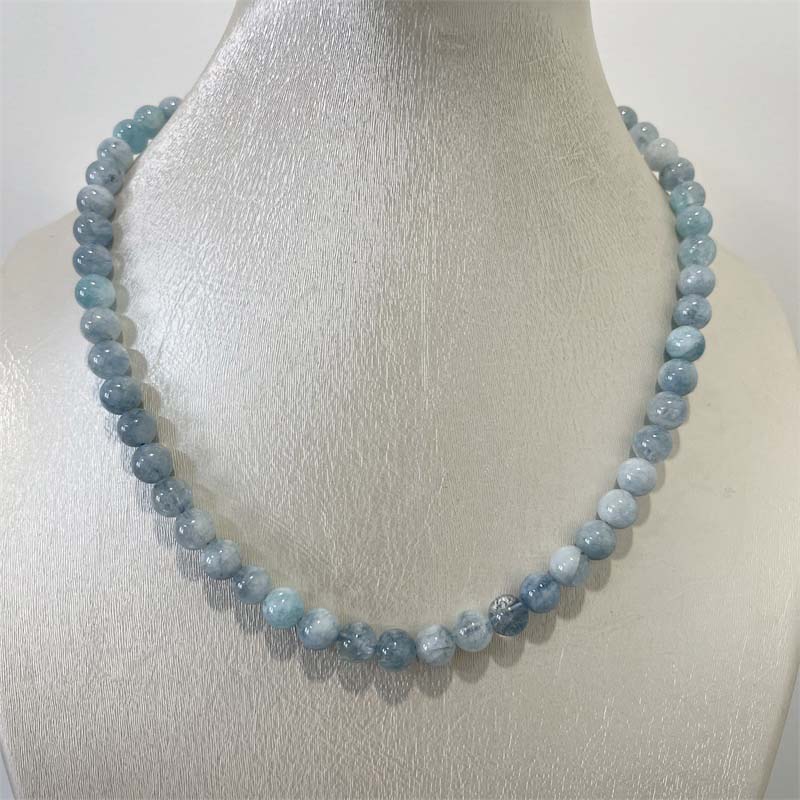 Collar de Jade aguamarina de 8 - Yoga Health & Fitness Center reseña y precio