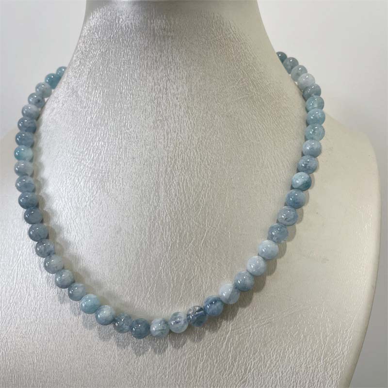 Collar de Jade aguamarina de 8 - Yoga Health & Fitness Center reseña y precio