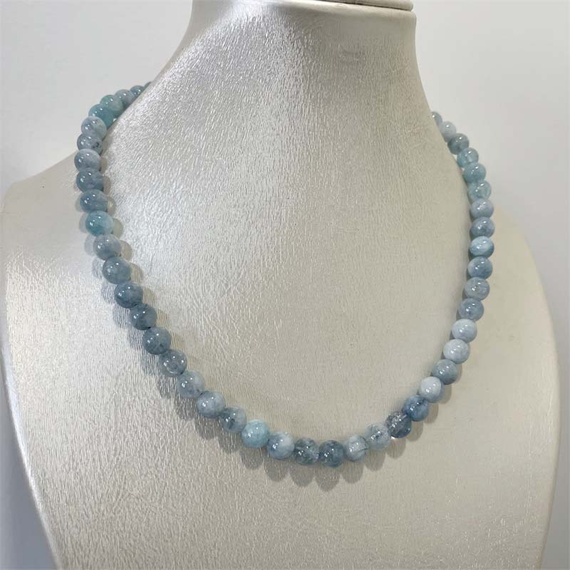 Collar de Jade aguamarina de 8 - Yoga Health & Fitness Center reseña y precio