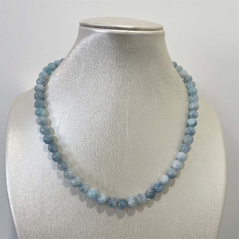 Collar de Jade aguamarina de 8 - Yoga Health & Fitness Center reseña y precio
