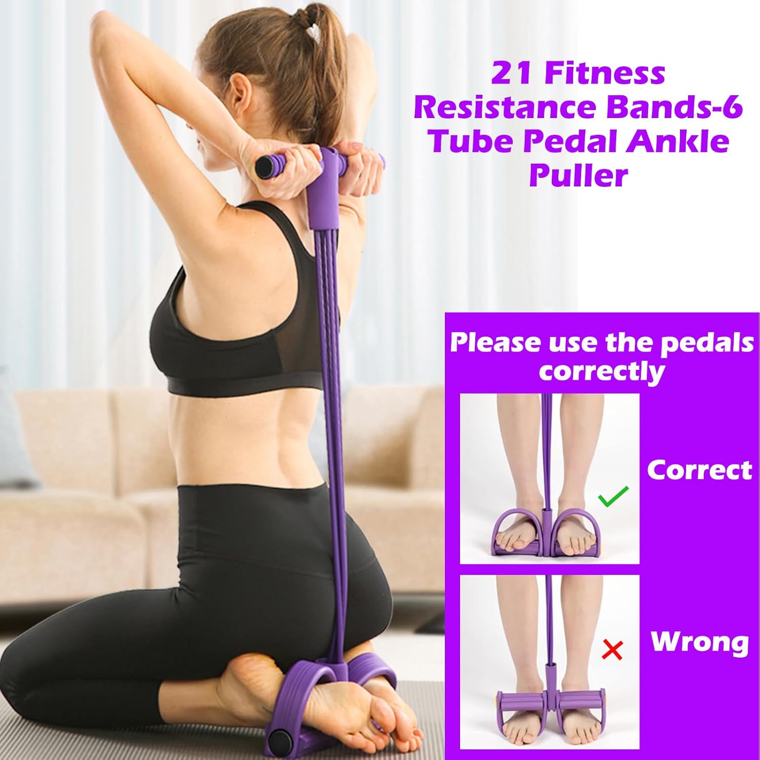 Tensor de Pedal de 4/6 tubos,  - Yoga Pedal Puller Fitness Equipment reseña y precio