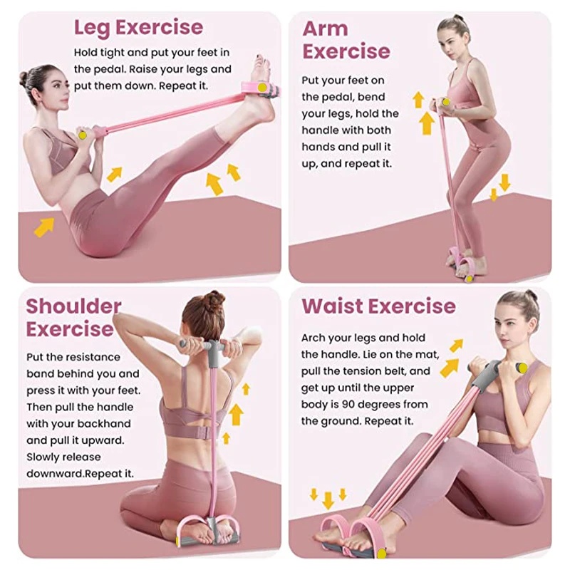 Bandas de Resistencia de 4 Tub - Yoga Pedal Puller Fitness Equipment reseña y precio