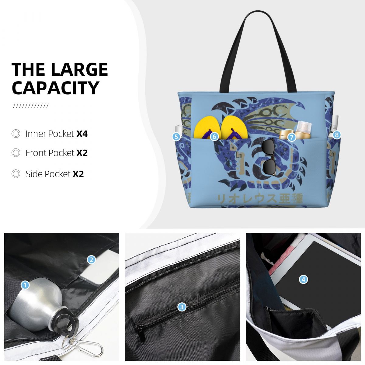 Bolsa de playa con icono de Mo - Yoga Fitness World reseña y precio
