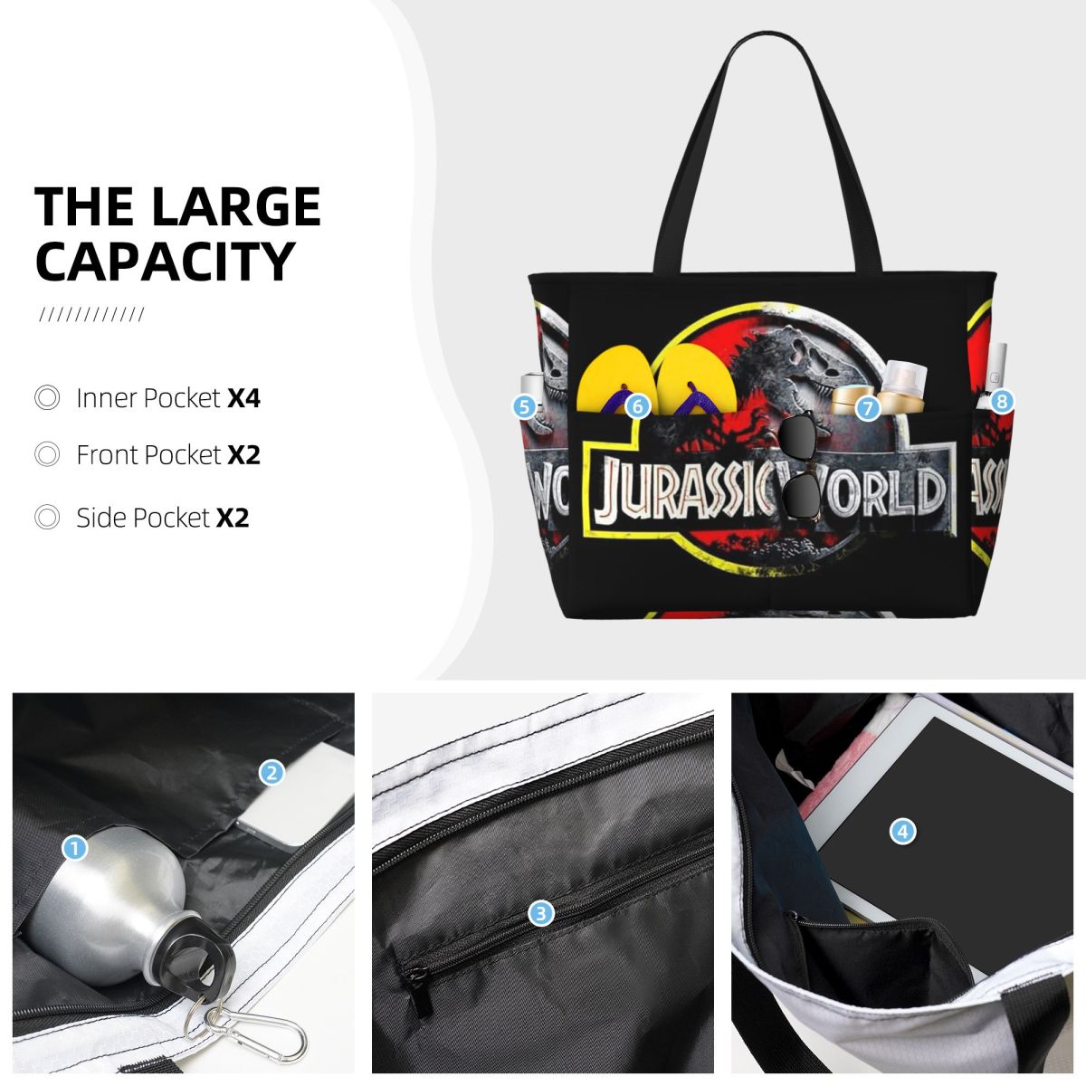 Bolso de playa Jurassic World, - Yoga Fitness World reseña y precio